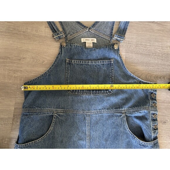 Cherokee Vintage 90's Y2K Grunge Phoebe Midi Denim Dress Overall Jumper Sz M - Picture 10 of 12